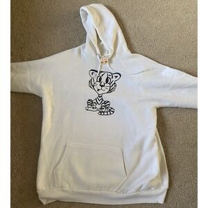 Vintage College House White Hoodie With Lion Cub Decal
